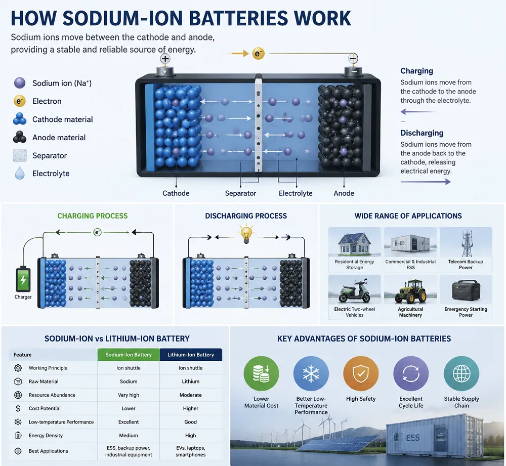 How Sodium-Ion Batteries Work: Principles, Materials & Real-World Applications