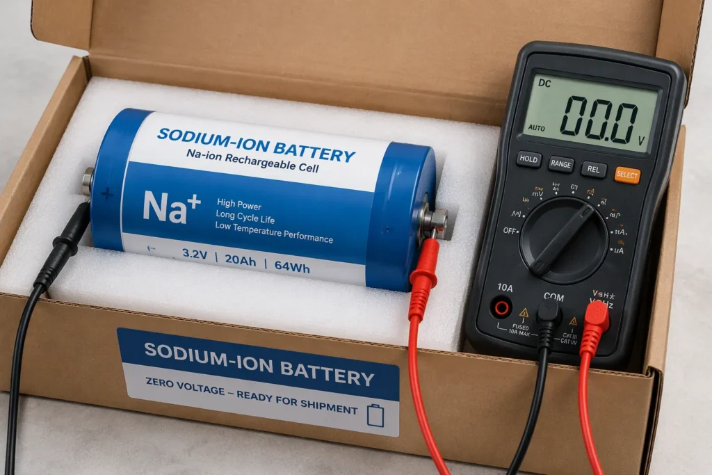 Can sodium-ion batteries be shipped at 0V?